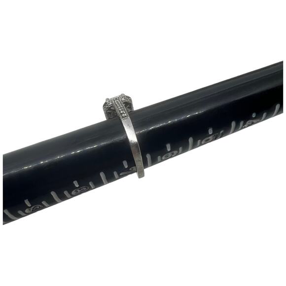 Sterling Silver 925 White Sapphire CZ Art Deco Style Halo Ring Size 6.75 - Picture 10 of 15